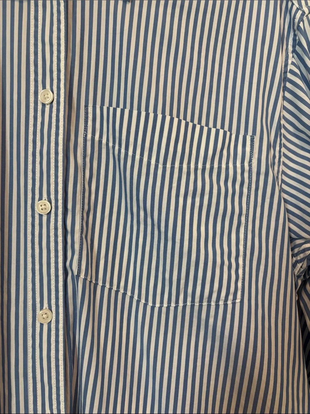 GAP Women’s Blue and White Vertical Stripe Tunic